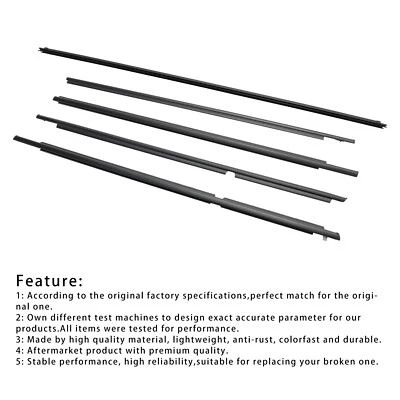 5PCS Door Belt Molding Weatherstrips For Toyota 4Runner 2003-2009# Foto 1 de 4