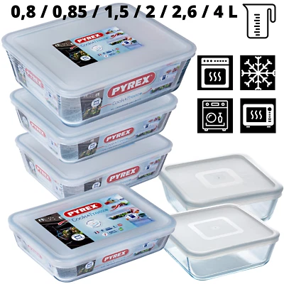 Glasbehälter Frischhaltedose Aufbewahrungs Vorrats Dose Gefrier Lunch Box Deckel - Bild 1 von 4