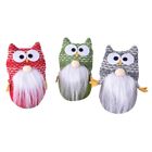 Cute Christmas Plush Owl Gnome Standing Figurine Funny Home Holiday Decoration