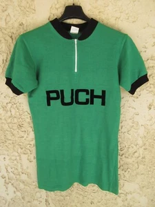 Maillot cycliste PUCH années 70 vintage vert shirt trikot jersey maglia 174 3 M - Picture 1 of 5