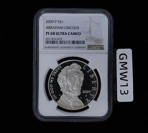 2009 P PROOF LINCOLN BICENTENNIAL SILVER DOLLAR PROOF NGC PF68 ULTRA CAMEO - Picture 1 of 2