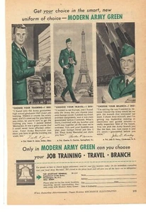 Moderne Armee grüne Werbung 1957 - Bild 1 von 1