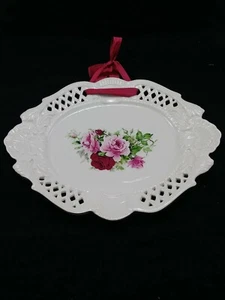 Vtg VICTORIAN ROSE Platter Formalities By Baum Bros 10" x 8" OVAL Tray EUC - Picture 1 of 6