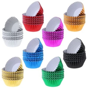 100pcs Paper Cupcake Cup Aluminium Foil Muffin Baking Cups Liners for C - Picture 1 of 11