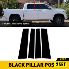 8pcs/Set For Tundra Toyota 2007-2021 Glossy Black Posts Pillar Door Trim Cover