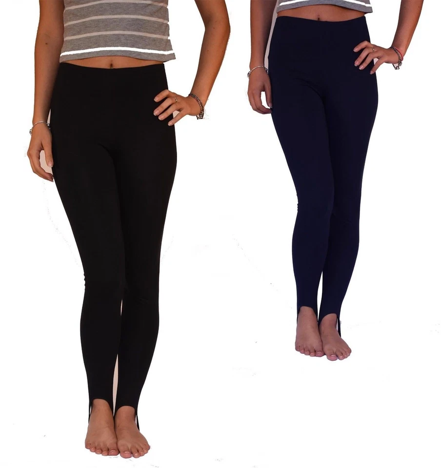 EXTRA LONG  TALL Leggings Pants HIGH WAIST STIRRUP COTTON Stretch SIZE 6 - 24 - Image 1 of 1