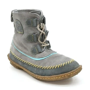 Sorel Ladies 5.5 Joplin II Gray Blue Suede Leather Boot Ankle Moccasin Booties - Picture 1 of 12