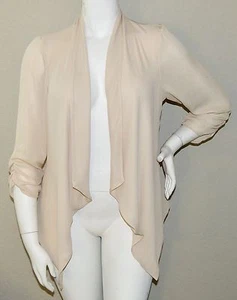 Moa USA Ruched Sleeve Draped Blazer Jacket Cream Beige Plus 1XL 3XL - New! - Picture 1 of 3