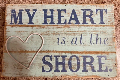 Hallmark My Heart Is At The Shore Plaque Wood 8X12 Wall Art Camp Home Decoration - Image 1 of 2