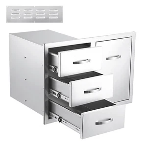 Outdoor Kitchen Drawer Combo, BBQ Access Door Drawers Combo With Stainless Steel - Picture 1 of 18