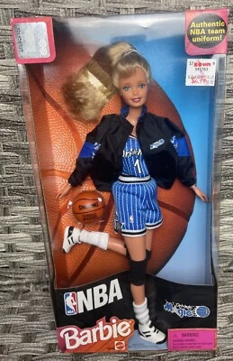 1998 Mattel NBA Orlando Magic Barbie Authentic NBA Team Uniform #20748 New NRFB - Image 1 of 4