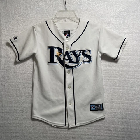MLB Tampa Bay Rays Majestic Jersey Youth Medium White Short Sleeve Pena 23 Cover
