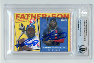 vladimir guerrero Sr. and  jr signed 2021 Father Son Topps 70 Beckett 10 Auto