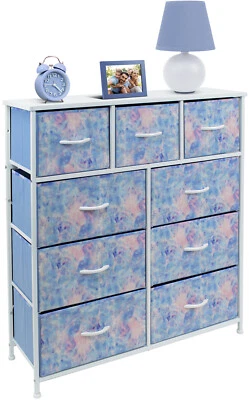 Mesita de Noche 9 Cajones Mesita de Noche Mueble para Dormitorio Oficina Organizar Foto 1 de 4