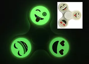 Glow In the Dark Fidget Spinners Finger Hand Tri-Spinner Kids Adults Focus Toys - Picture 1 of 30