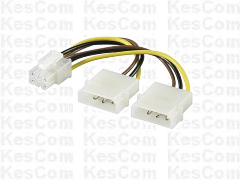 Stromkabel intern 13,3 cm (5,25") 2x Stecker auf 6pol. PCI Express Buchse 13m - Bild 1 von 1