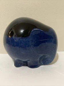 Vintage MCM Modernist Blue Baldelli Italy Ceramic Elephant Coin Bank #808 Mint - Picture 1 of 9