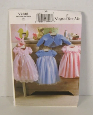 Vogue For Me 7818 Infant Jacket & Dress L, XL 22-29 LB, 29"-32" Pattern Uncut - Image 1 of 3