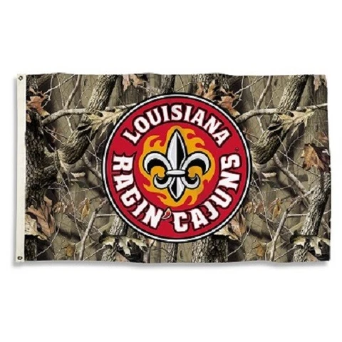 NCAA University of Louisiana Ragin Cajuns PREMIUM 3' x 5' CAMO FLAG w/2 GROMMETS Cover