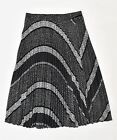 Lianlongxinda Womens Pleated Skirt W32 Large Black Floral Vintage Ay05