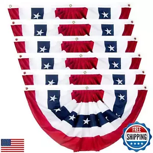 2 x 4 Ft American Bunting Flags Outdoor,US Flag Bunting for Outside, Patrioti - Picture 1 of 5