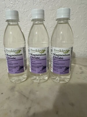 (3 BOTELLAS) Líquido Oral Laxante Citrato Magnesio Freskaro 10oz EXP:6/26 UVA Foto 1 de 2