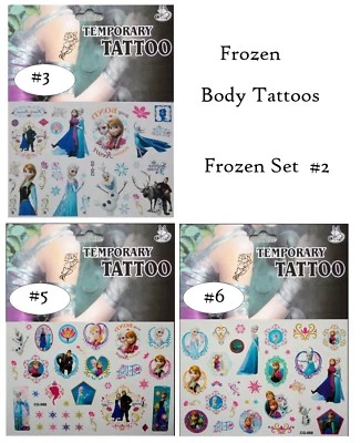 FROZEN TEMPORARY BODY TATTOOS Frozen DISNEY TEMPORÄRE KÖRPERTATTOOS ELSA/ANNA/OLAF/SVEN/- LISTE 2