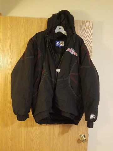 Vintage Colorado Avalanche Hooded Starter Puffer Jacket Adult XL Cover