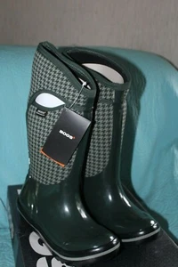Bogs donna Plimsoll pied de poule taglia 6 verde scuro multi - Foto 1 di 4