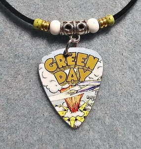Handmade Green Day Aluminum Guitar Pick Necklace - Picture 1 of 2