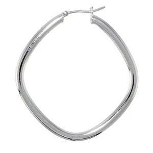 Creolen 40 mm Sterlingsilber 3 mm Röhre diamantförmig, Made in Italy - Bild 1 von 2
