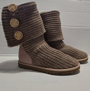 UGG Classic Cardy Ladies Brown Fold Over High Knee Boots UK Size 4.5 - Picture 1 of 9