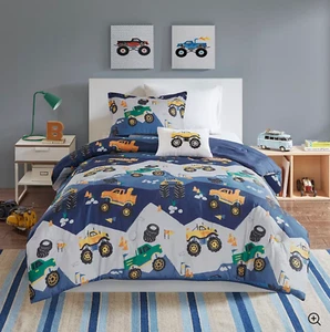 Monster Truck Comforter Set Throw Pillow Size Full/Queen - Picture 1 of 9