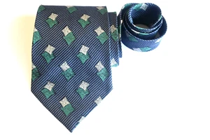 GIORGIO ARMANI MEN'S TIE BLUE/GEOMETRIC Width: 3.575" Length: 55" - Picture 1 of 4