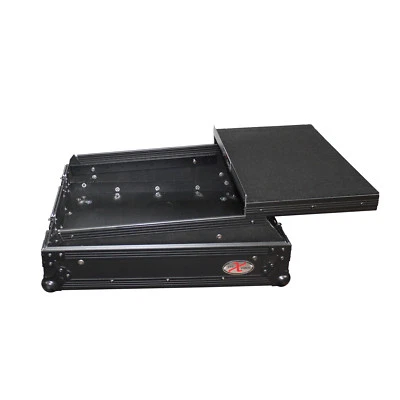 ProX XS-19MIXLTBL 10U Top / 19" Slanted Black on Black Mixer Case w/ LaptopShelf - Image 1 of 4