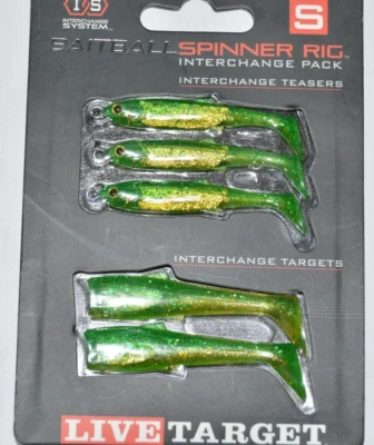 Koppers Live Target Baitball Spinner Rig Interchange Pack Teasers Lima Chartreus Foto 1 de 3