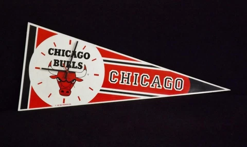 Chicago Bulls Wall Clock 1987 Pennant Cover