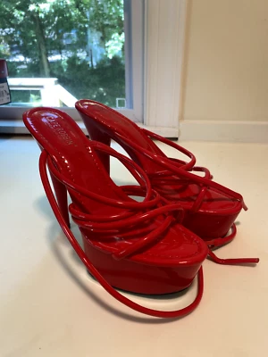 Talla 9 - Tacones de aguja Cape Robbin rojo 6" Foto 1 de 4