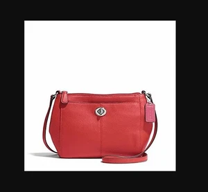 COACH PARK LEDER SWINGPACK (COACH F51743) SILBER/VERMILLION - Bild 1 von 4