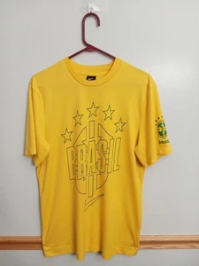 Nike Brasil CBF Soccer Yellow Green Shirt Size L - Picture 1 of 11