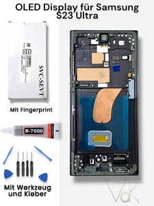 Service Pack Display Samsung Galaxy S23 Ultra 5G OLED S918 Bildschirm Rahmen - Bild 1 von 1