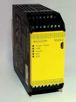 Banner XS26-2 Safety Controller Expandable Base Module 26 Inputs 2 PNP Outputs - Image 1 of 4
