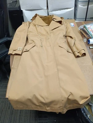 Vintage Sears Coat Mens 42 Beige Tan Removable Liner Button Trench Jacket 70s - Image 1 of 4