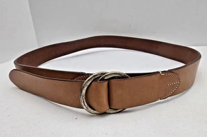 Faconnable Calf Leather Belt Brown 100cm/40 in Ant Silverplate Buckle Made Italy - Picture 1 of 8
