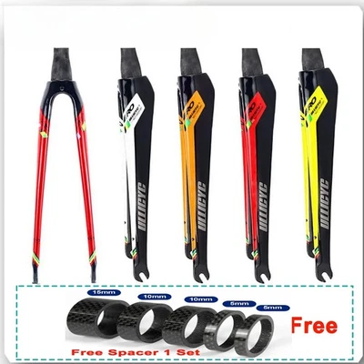 Carbon Fiber Road Bike Hard Fork 700C 28.6mm Disc/Rim Brake Bicycles Rigid Fork - Image 1 of 4