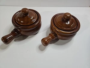 SET 2 ZUPPIERE VINTAGE IN ARGILLA con COPERCHI COCCIO IN TERRACOTTA - Foto 1 di 5