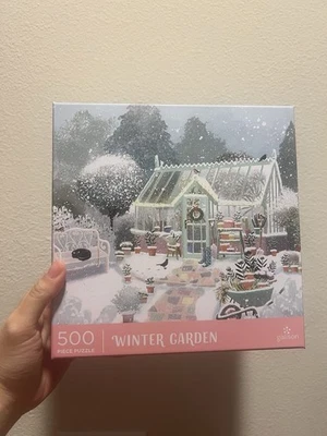 Galison 500 piece puzzle WINTER GARDEN - Snow, Wreath, Christmas NEW 2025 - Image 1 of 3