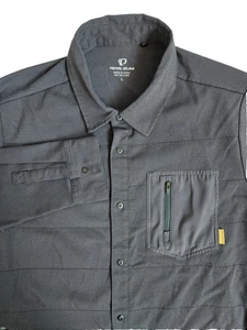 Peal Izumi Herren Large dunkelgrau gesteppt gefüttert Polartec Druckknopf Langarm - Bild 1 von 21