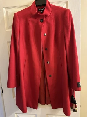 NWT Katherine Kelly Red 100% Wool Women’s Coat 16 $499 - Image 1 of 4