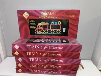 PREMIER Vintage Premium Christmas Train Light Silhouette Multicolored Decoration Xmas